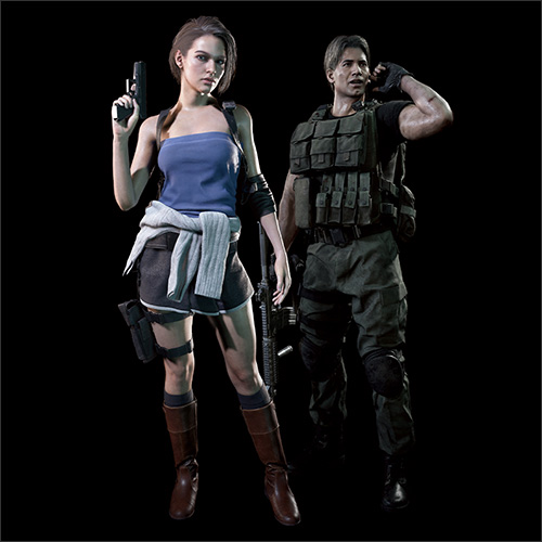 ”原作『バイオハザード3 ラストエスケープ』のデザインをモチーフとした、ジル・バレンタインとカルロス・オリヴェイラのクラシックコスチュームです。”